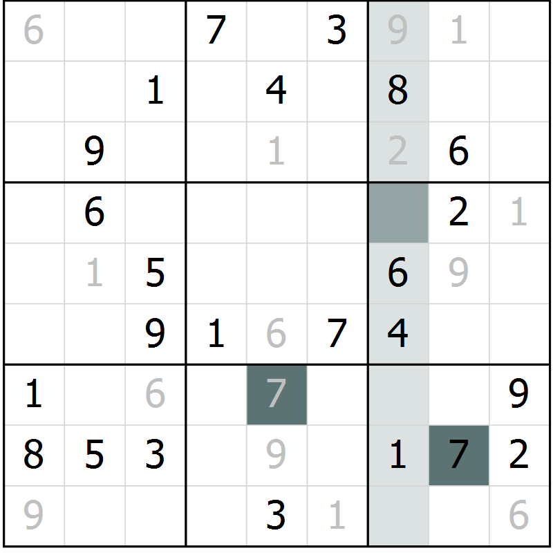 Position des candidats pour la solution de la Gr 5 page 7 du magazine de sudoku Expert n° 016