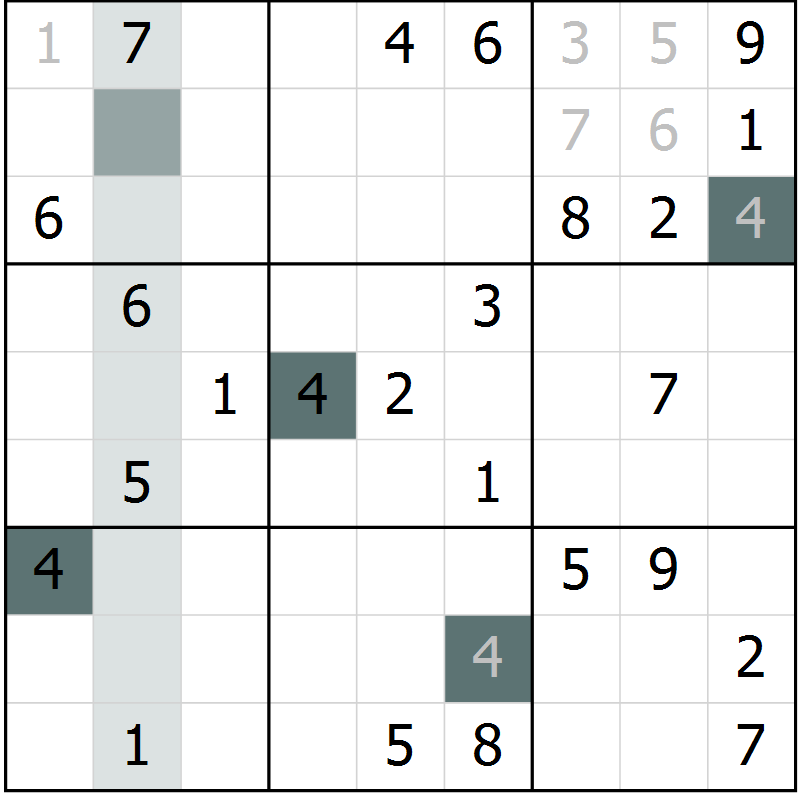 Position des candidats pour la solution de la Gr 50 page 52 du magazine de sudoku Expert n° 016
