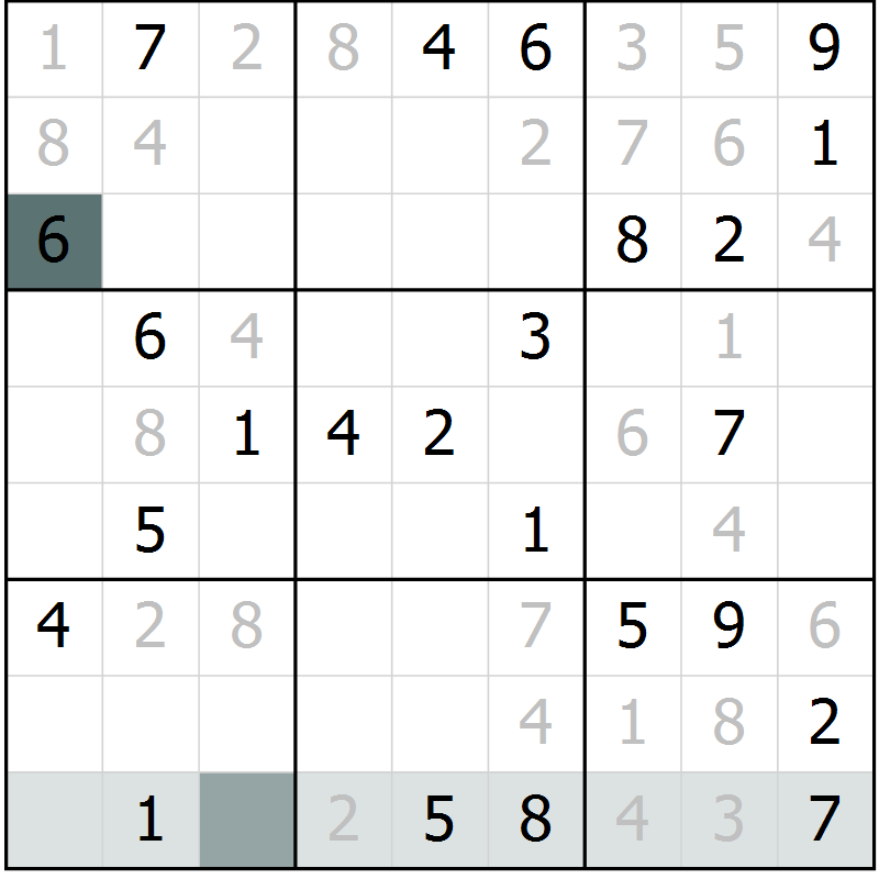 Position des candidats pour la solution de la Gr 50 page 52 du magazine de sudoku Expert n° 016