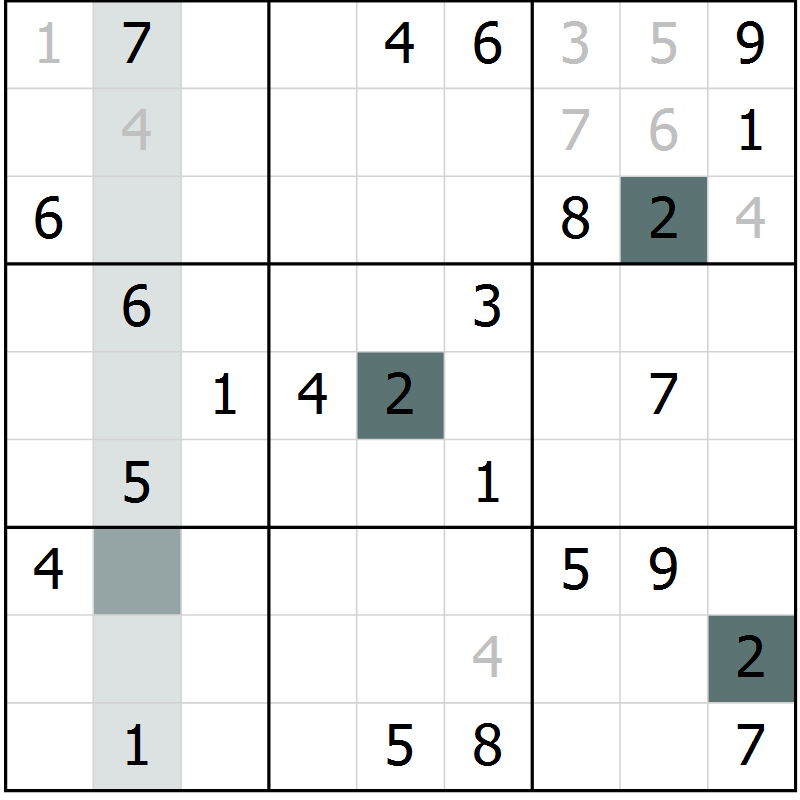 Position des candidats pour la solution de la Gr 50 page 52 du magazine de sudoku Expert n° 016