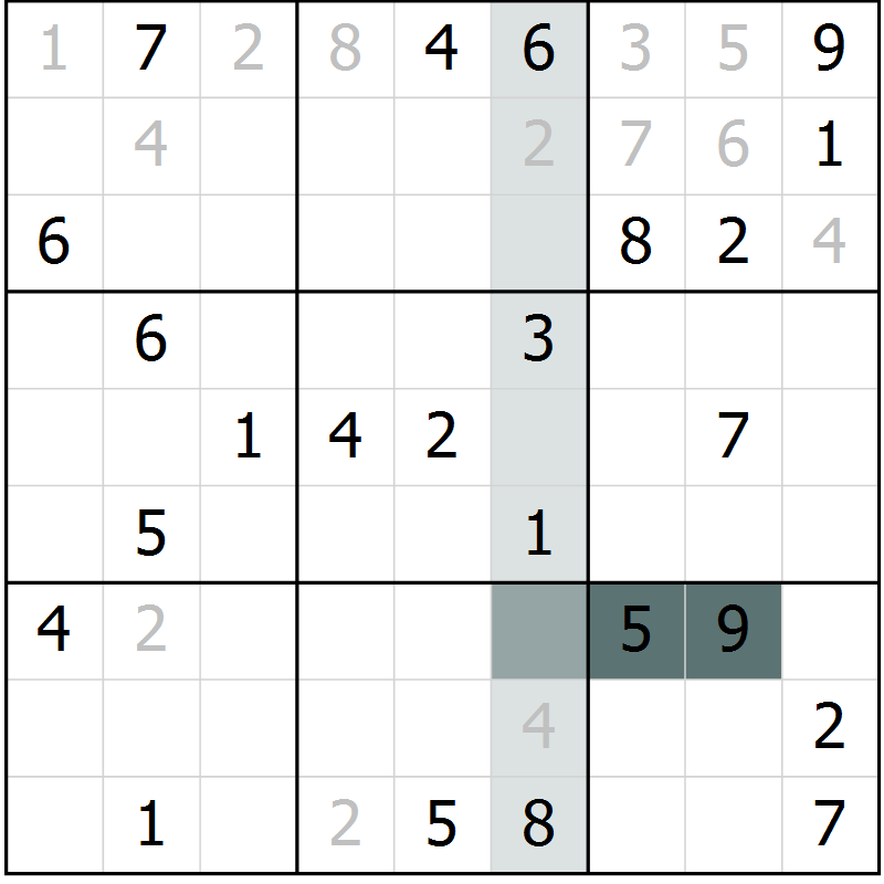 Position des candidats pour la solution de la Gr 50 page 52 du magazine de sudoku Expert n° 016