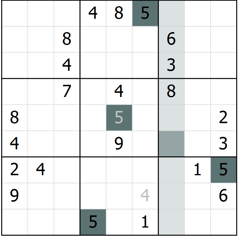 Position des candidats pour la solution de la Gr 51 page 53 du magazine de sudoku Expert n° 016