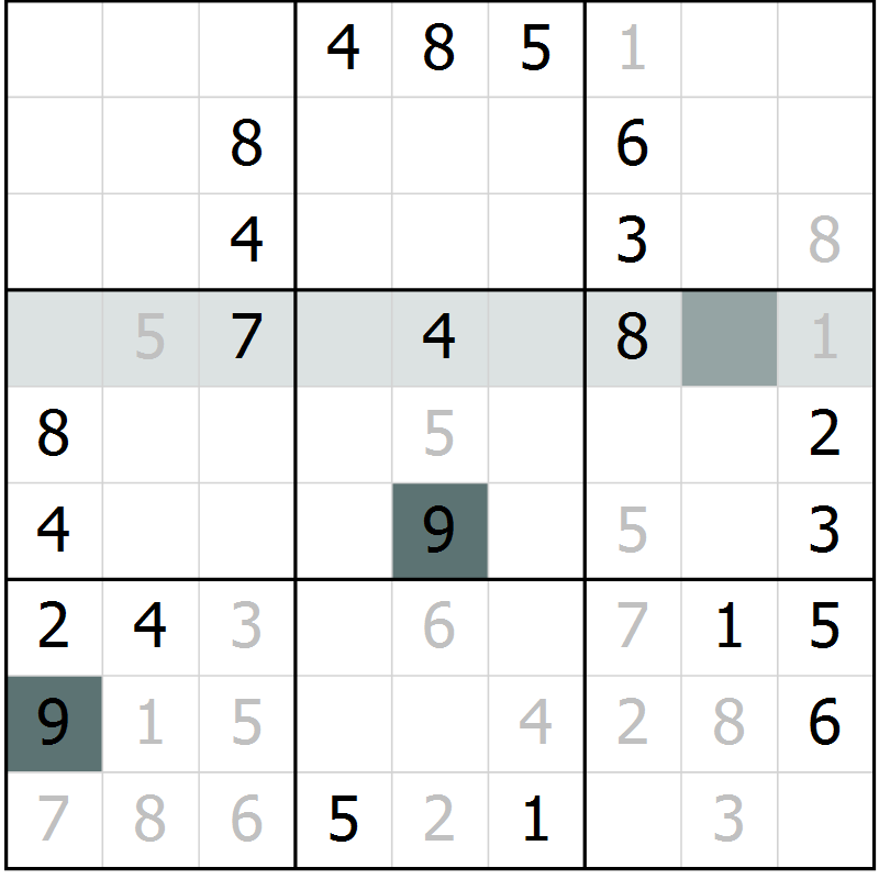 Position des candidats pour la solution de la Gr 51 page 53 du magazine de sudoku Expert n° 016