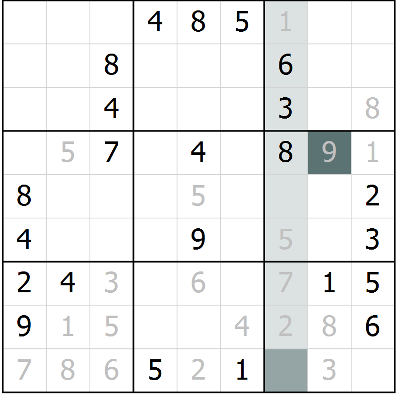 Position des candidats pour la solution de la Gr 51 page 53 du magazine de sudoku Expert n° 016