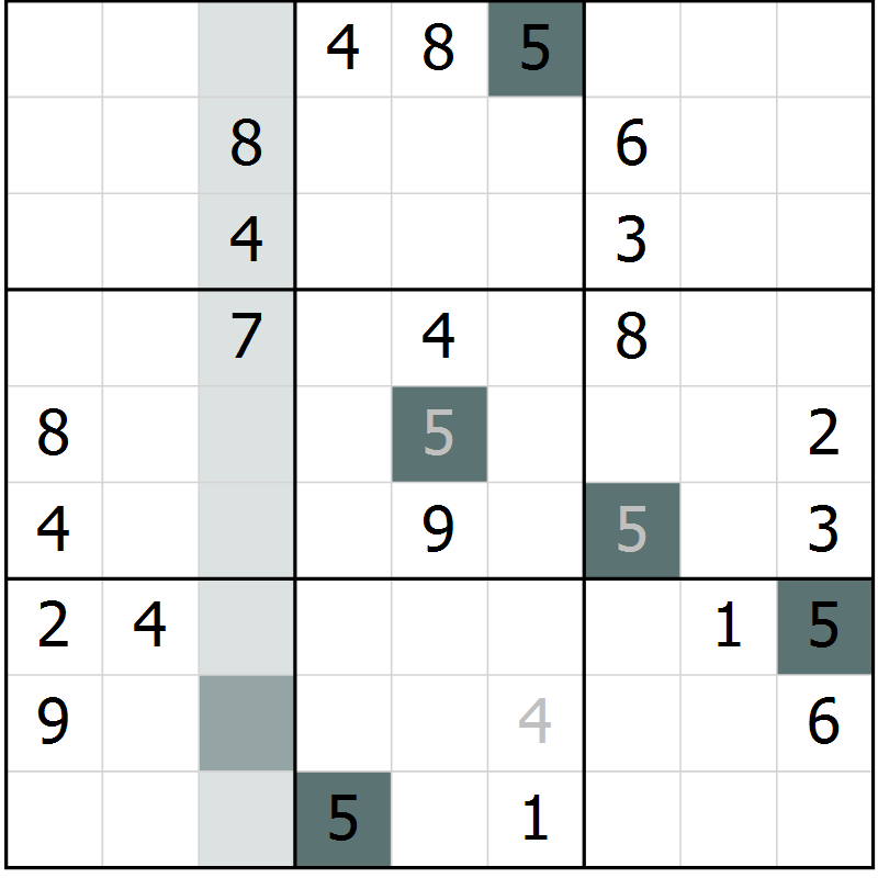 Position des candidats pour la solution de la Gr 51 page 53 du magazine de sudoku Expert n° 016