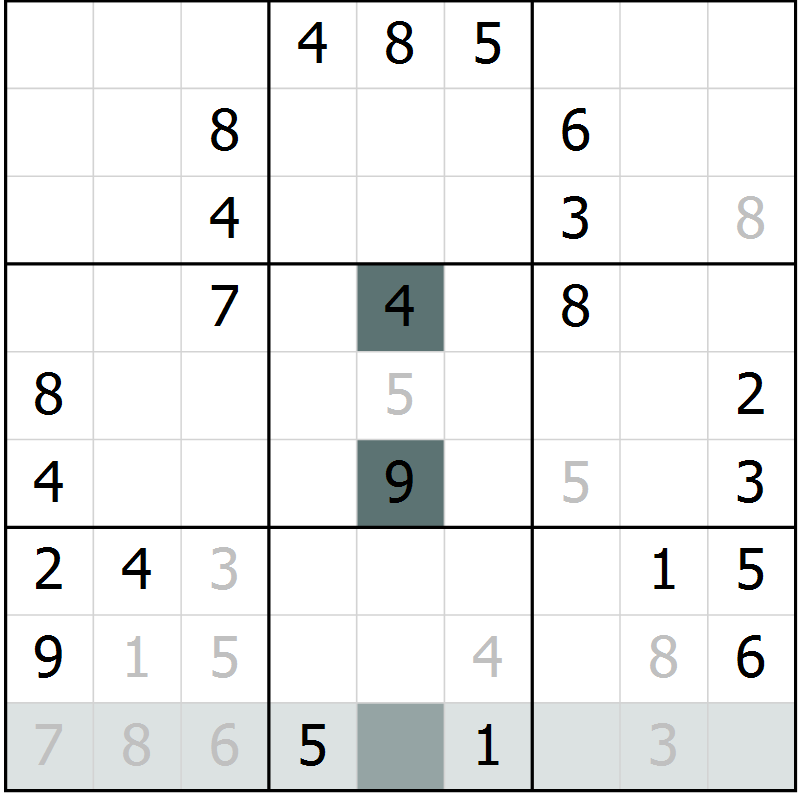Position des candidats pour la solution de la Gr 51 page 53 du magazine de sudoku Expert n° 016