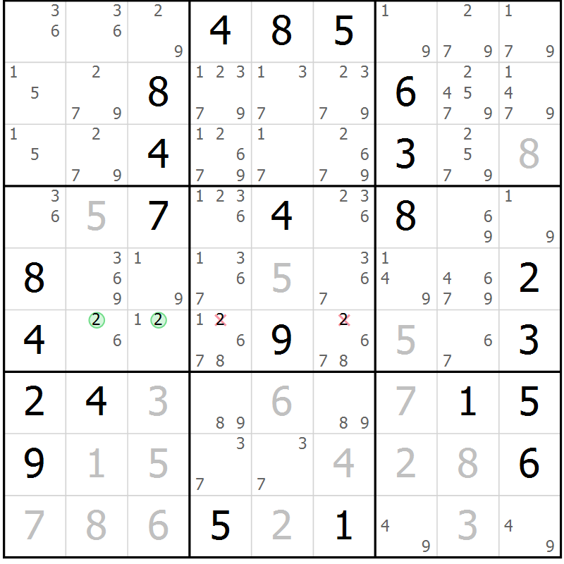 Position des candidats pour la solution de la Gr 51 page 53 du magazine de sudoku Expert n° 016