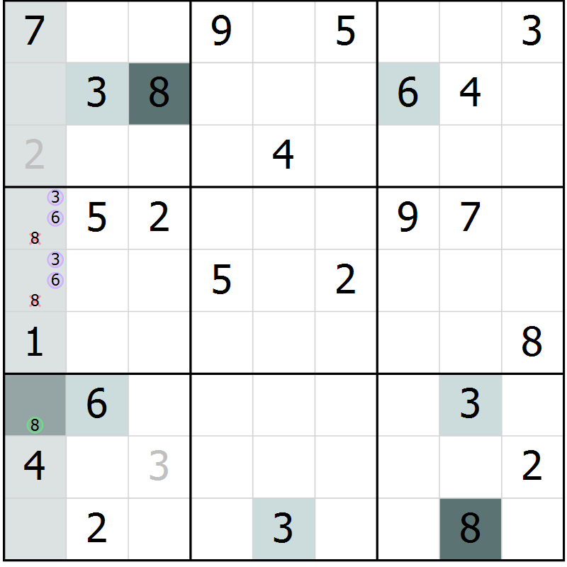 Position des candidats pour la solution de la Gr 53 page 55 du magazine de sudoku Expert n° 016