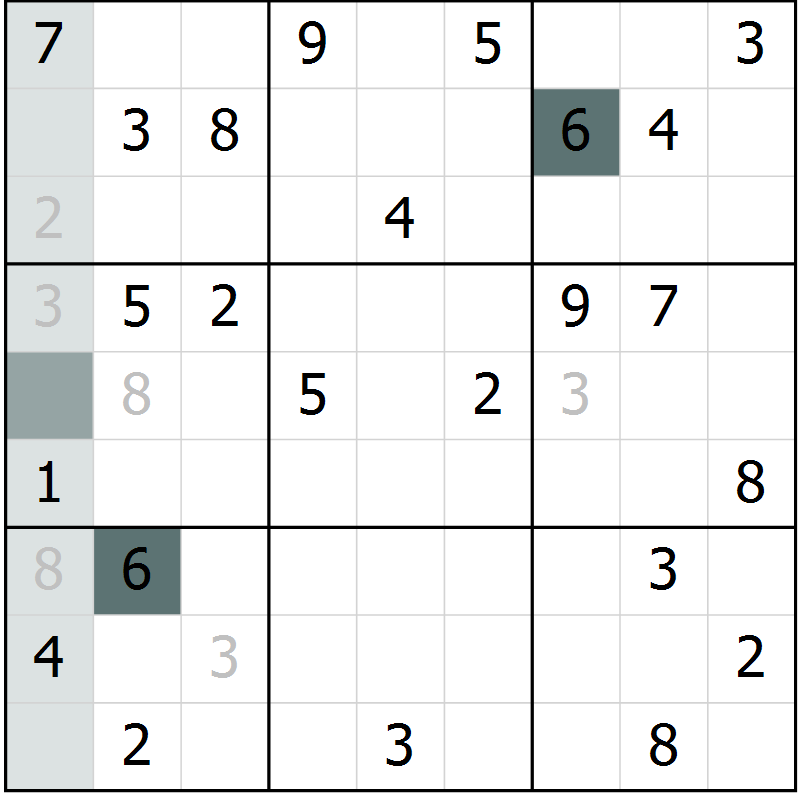 Position des candidats pour la solution de la Gr 53 page 55 du magazine de sudoku Expert n° 016