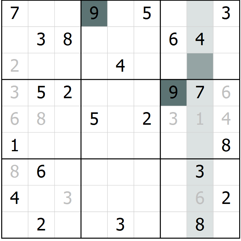 Position des candidats pour la solution de la Gr 53 page 55 du magazine de sudoku Expert n° 016