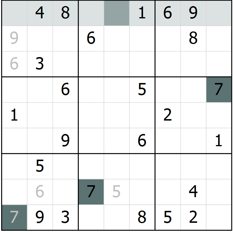 Position des candidats pour la solution de la Gr 54 page 56 du magazine de sudoku Expert n° 016