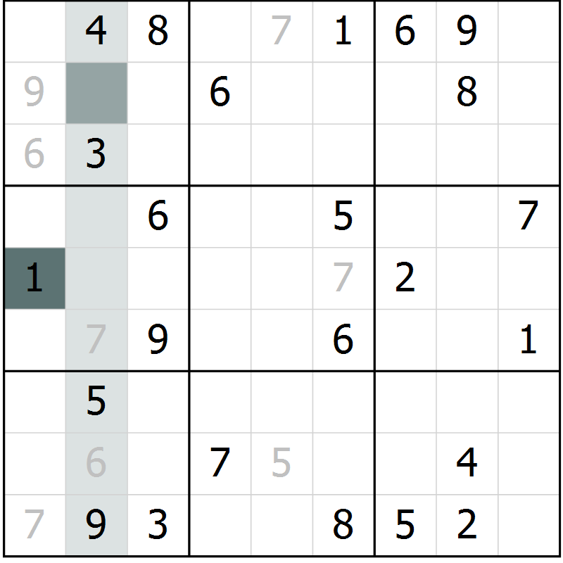 Position des candidats pour la solution de la Gr 54 page 56 du magazine de sudoku Expert n° 016