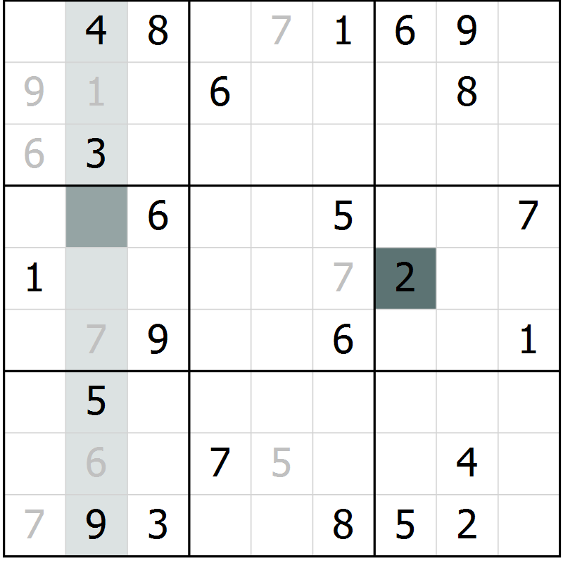 Position des candidats pour la solution de la Gr 54 page 56 du magazine de sudoku Expert n° 016