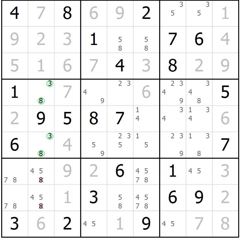 Position des candidats pour la solution de la Gr 55 page 57 du magazine de sudoku Expert n° 016