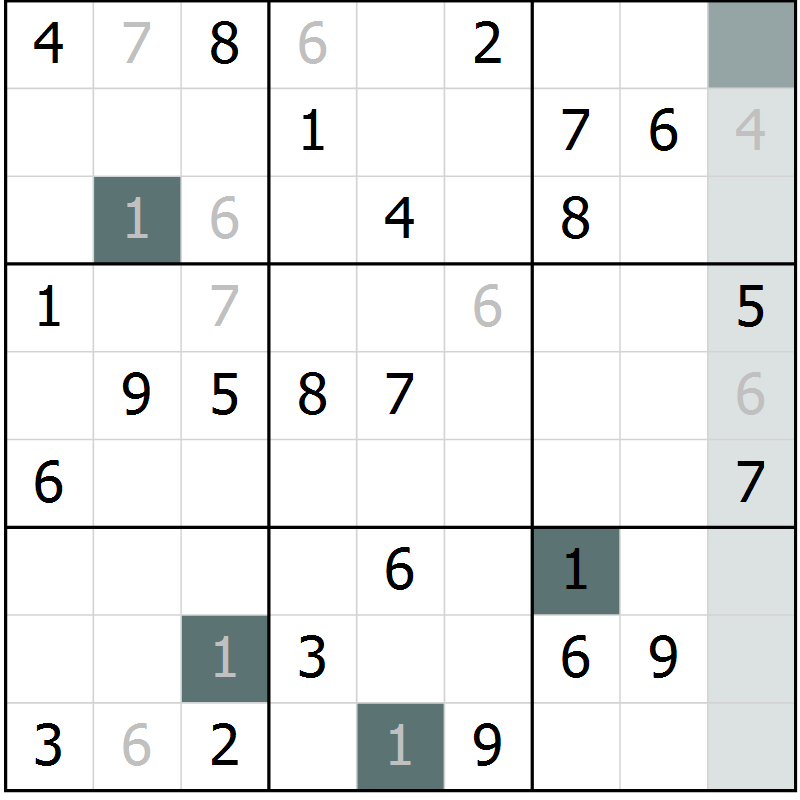 Position des candidats pour la solution de la Gr 55 page 57 du magazine de sudoku Expert n° 016