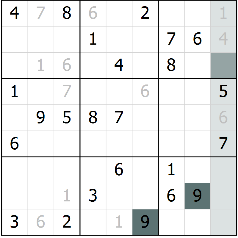 Position des candidats pour la solution de la Gr 55 page 57 du magazine de sudoku Expert n° 016