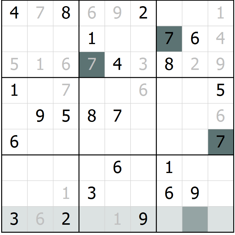 Position des candidats pour la solution de la Gr 55 page 57 du magazine de sudoku Expert n° 016