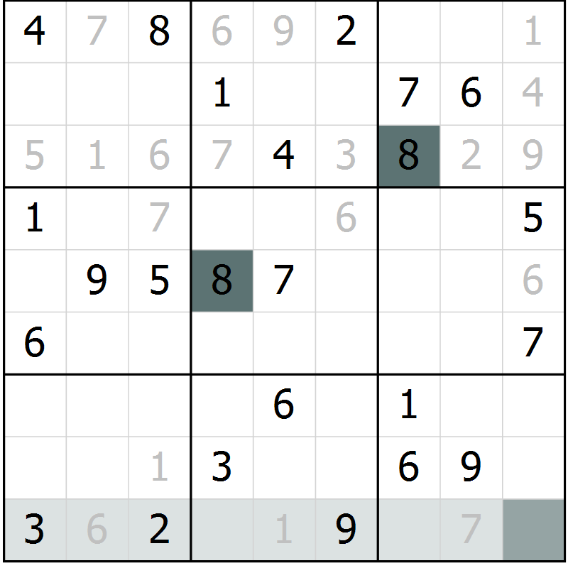 Position des candidats pour la solution de la Gr 55 page 57 du magazine de sudoku Expert n° 016
