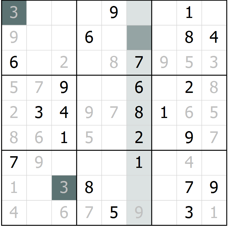 Position des candidats pour la solution de la Gr 56 page 58 du magazine de sudoku Expert n° 016