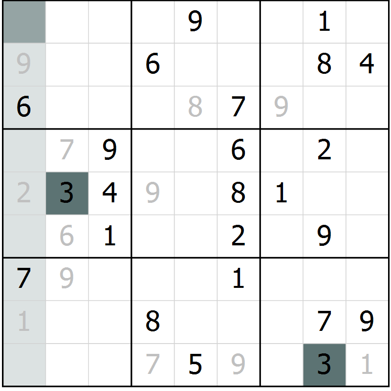 Position des candidats pour la solution de la Gr 56 page 58 du magazine de sudoku Expert n° 016