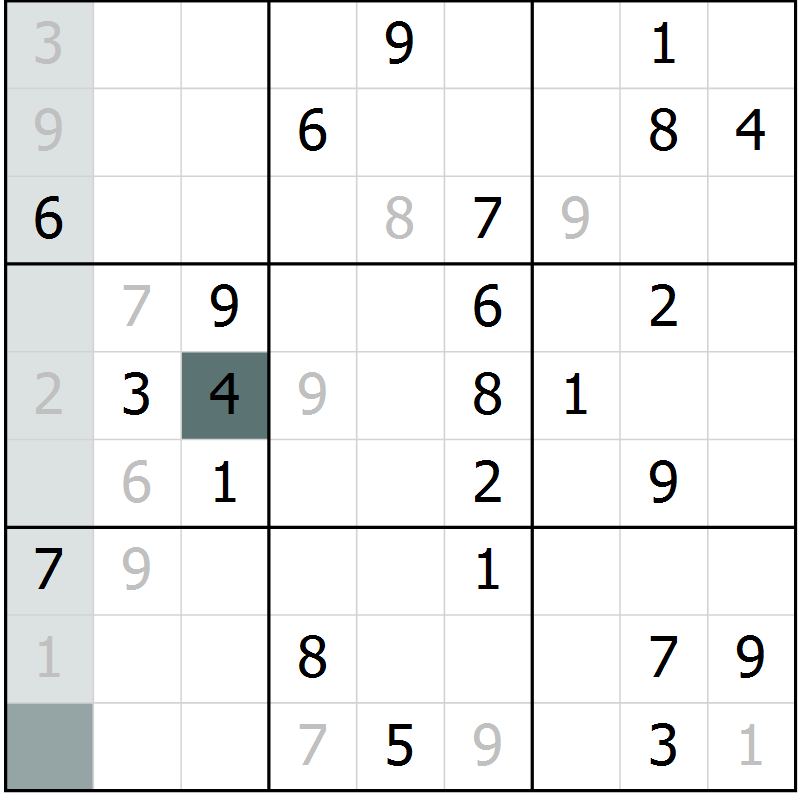 Position des candidats pour la solution de la Gr 56 page 58 du magazine de sudoku Expert n° 016