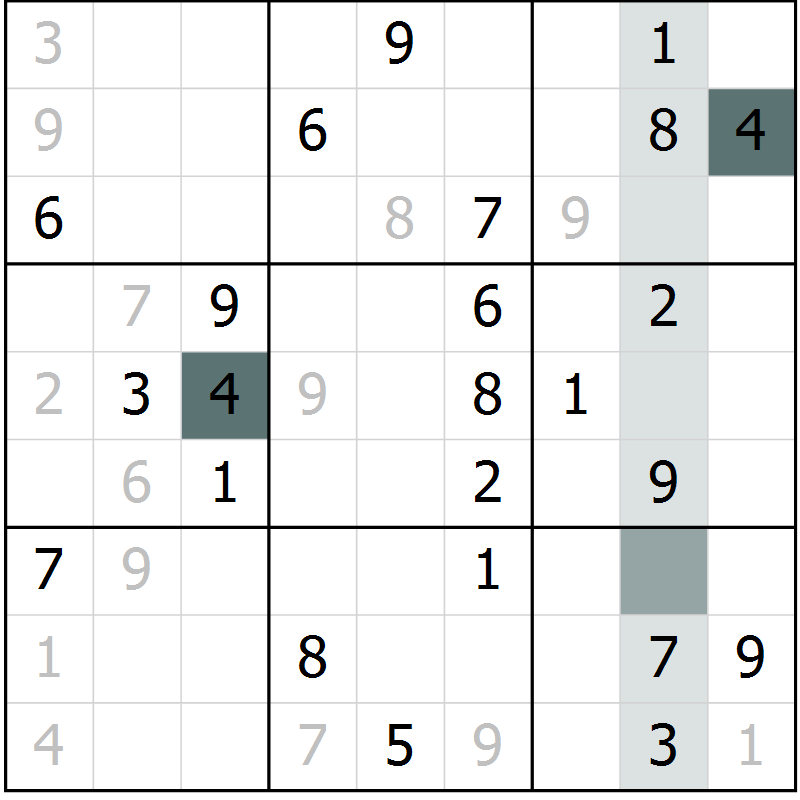 Position des candidats pour la solution de la Gr 56 page 58 du magazine de sudoku Expert n° 016