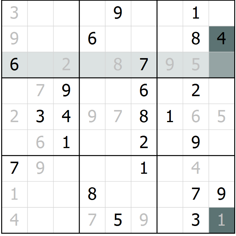 Position des candidats pour la solution de la Gr 56 page 58 du magazine de sudoku Expert n° 016