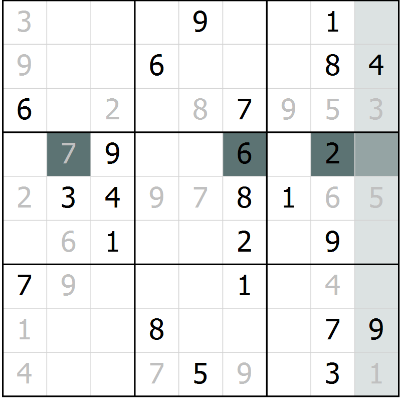 Position des candidats pour la solution de la Gr 56 page 58 du magazine de sudoku Expert n° 016