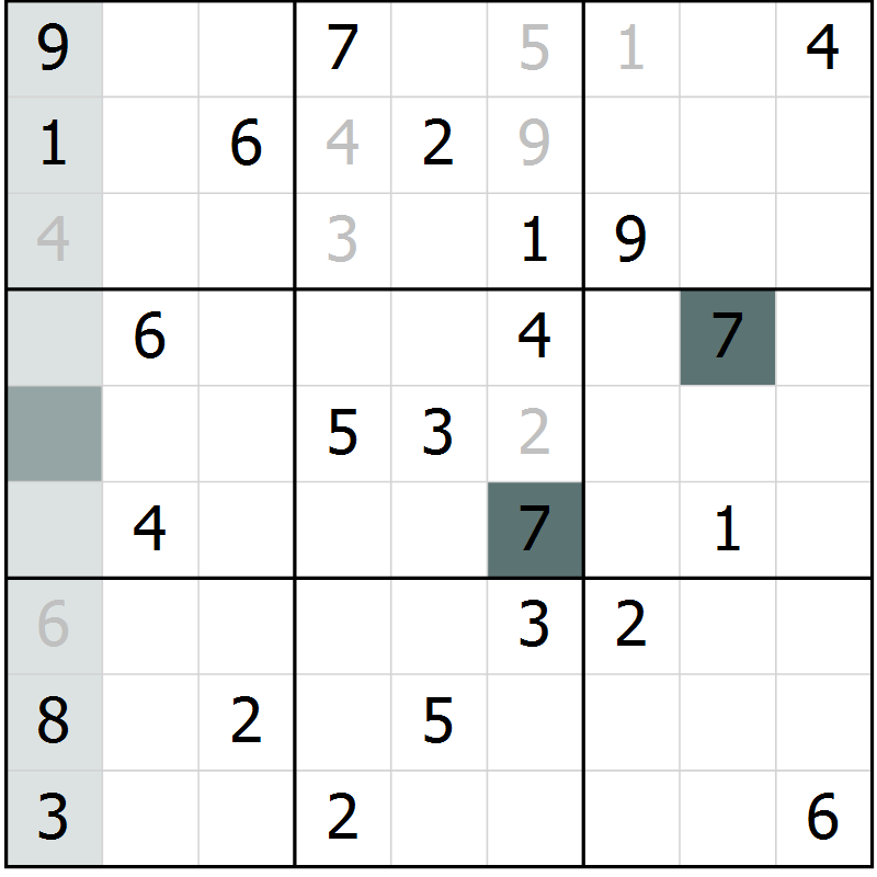 Position des candidats pour la solution de la Gr 57 page 59 du magazine de sudoku Expert n° 016
