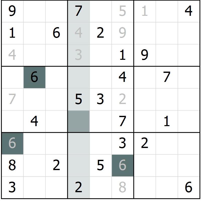 Position des candidats pour la solution de la Gr 57 page 59 du magazine de sudoku Expert n° 016
