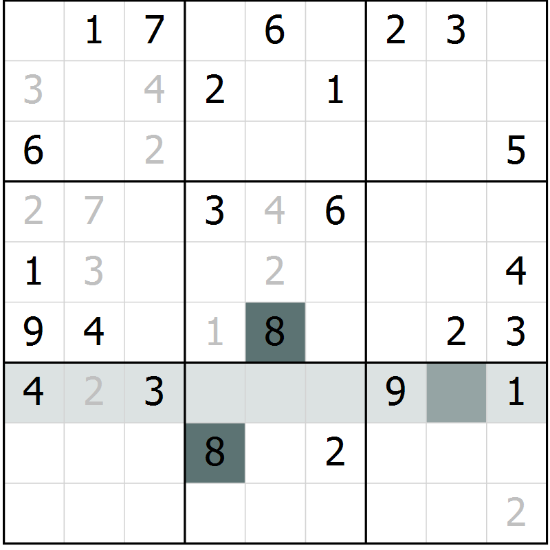 Position des candidats pour la solution de la Gr 58 page 60 du magazine de sudoku Expert n° 016