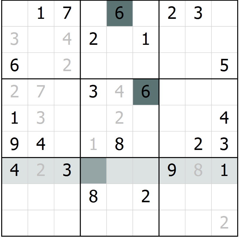Position des candidats pour la solution de la Gr 58 page 60 du magazine de sudoku Expert n° 016