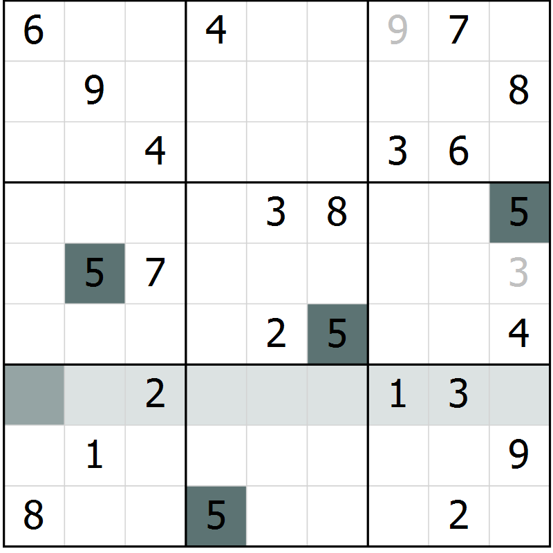 Position des candidats pour la solution de la Gr 59 page 61 du magazine de sudoku Expert n° 016