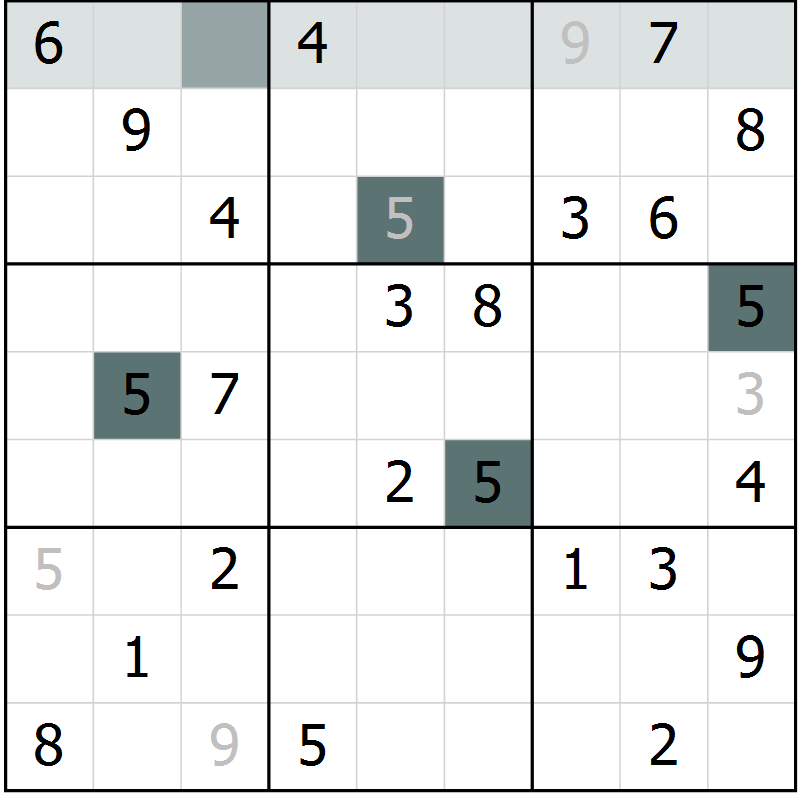 Position des candidats pour la solution de la Gr 59 page 61 du magazine de sudoku Expert n° 016