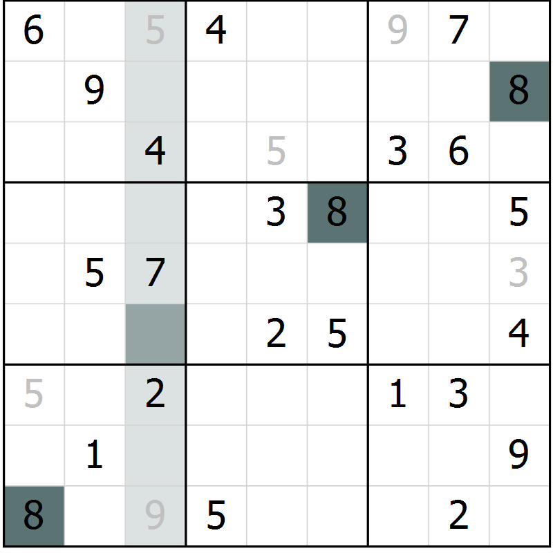 Position des candidats pour la solution de la Gr 59 page 61 du magazine de sudoku Expert n° 016