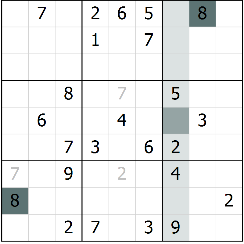 Position des candidats pour la solution de la Gr 6 page 8 du magazine de sudoku Expert n° 016
