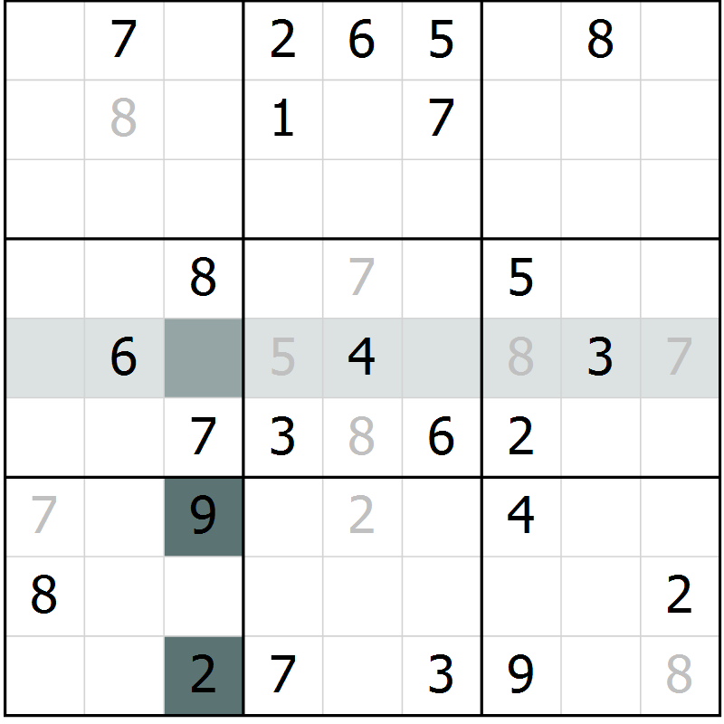 Position des candidats pour la solution de la Gr 6 page 8 du magazine de sudoku Expert n° 016