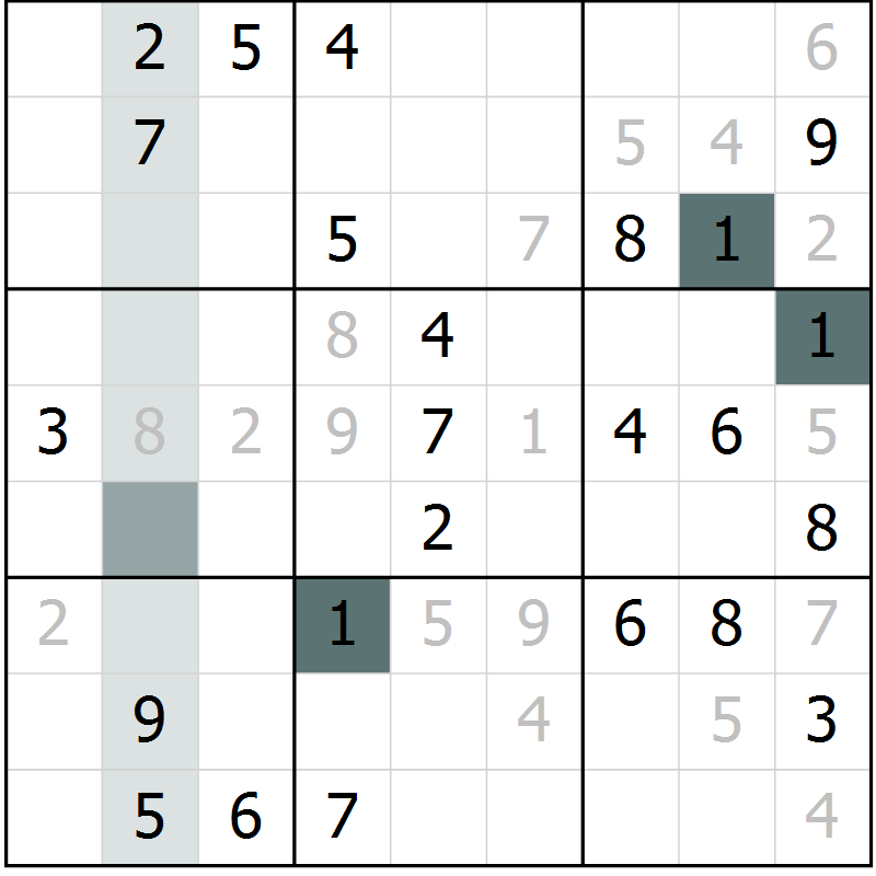 Position des candidats pour la solution de la Gr 60 page 62 du magazine de sudoku Expert n° 016