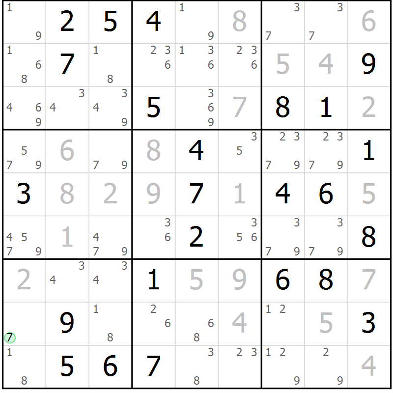 Position des candidats pour la solution de la Gr 60 page 62 du magazine de sudoku Expert n° 016