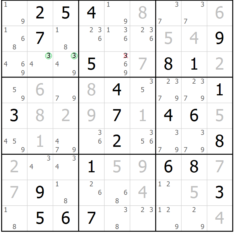 Position des candidats pour la solution de la Gr 60 page 62 du magazine de sudoku Expert n° 016