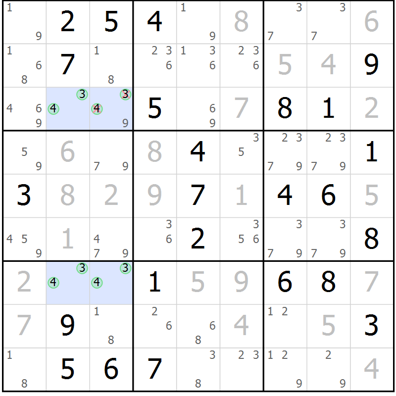 Position des candidats pour la solution de la Gr 60 page 62 du magazine de sudoku Expert n° 016