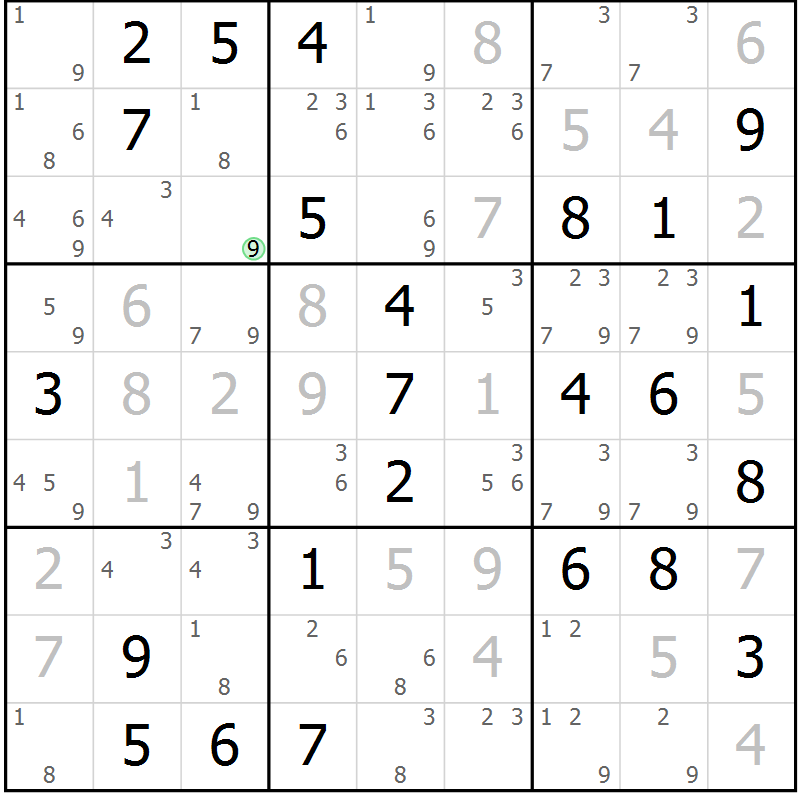 Position des candidats pour la solution de la Gr 60 page 62 du magazine de sudoku Expert n° 016
