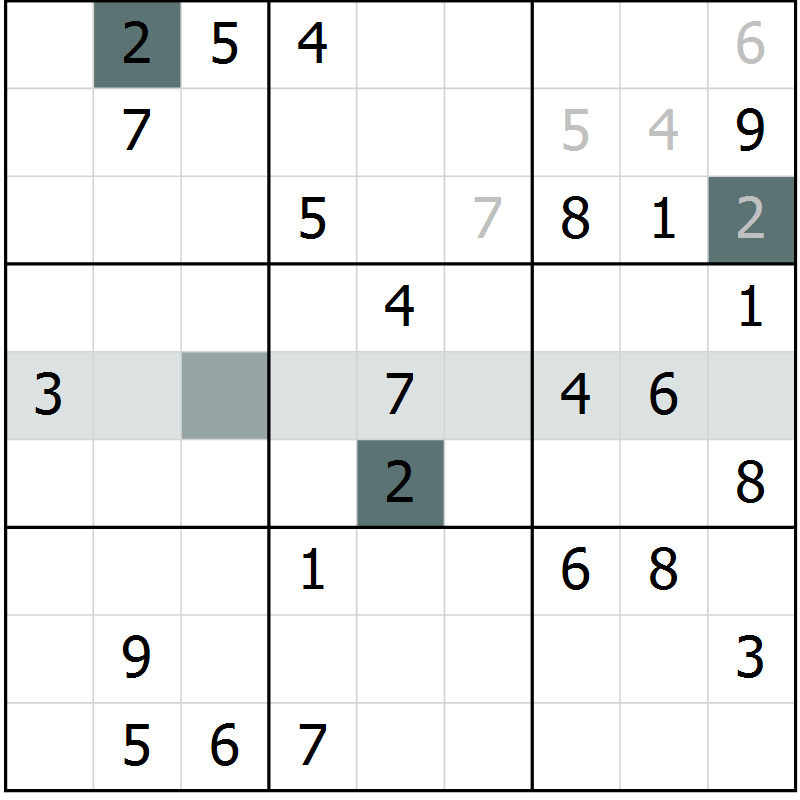 Position des candidats pour la solution de la Gr 60 page 62 du magazine de sudoku Expert n° 016