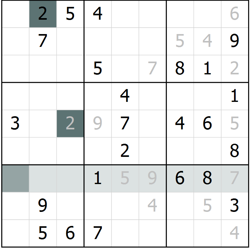 Position des candidats pour la solution de la Gr 60 page 62 du magazine de sudoku Expert n° 016