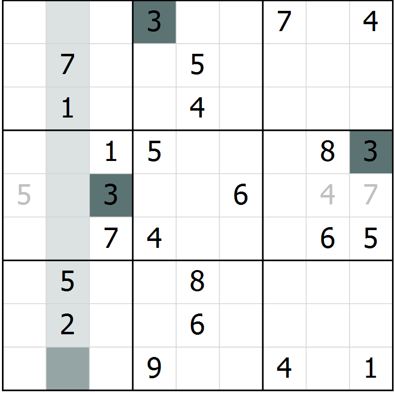 Position des candidats pour la solution de la Gr 61 page 63 du magazine de sudoku Expert n° 016