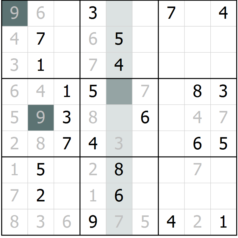 Position des candidats pour la solution de la Gr 61 page 63 du magazine de sudoku Expert n° 016