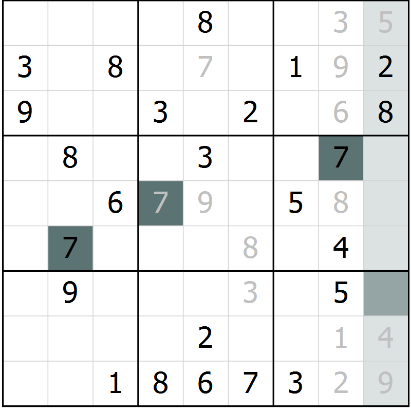 Position des candidats pour la solution de la Gr 62 page 64 du magazine de sudoku Expert n° 016