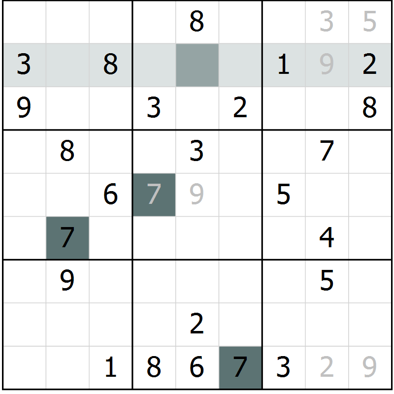 Position des candidats pour la solution de la Gr 62 page 64 du magazine de sudoku Expert n° 016