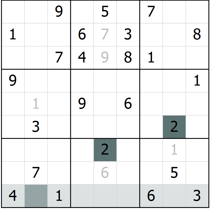 Position des candidats pour la solution de la Gr 63 page 65 du magazine de sudoku Expert n° 016