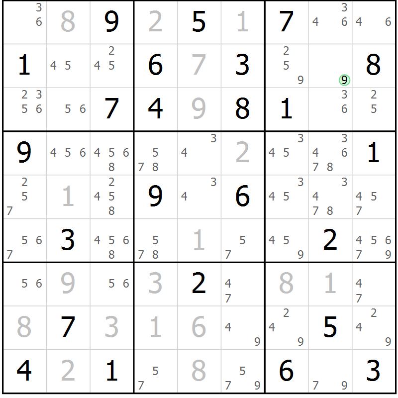 Position des candidats pour la solution de la Gr 63 page 65 du magazine de sudoku Expert n° 016